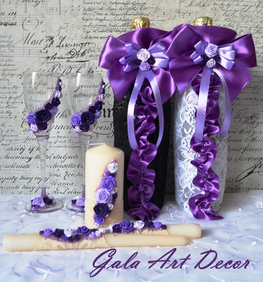 Изображение Набор свадебных аксессуаров в фиолетовой гамме 
