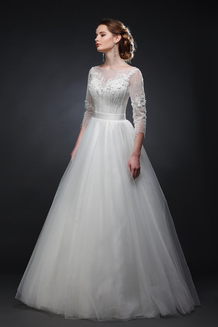 Изображение Свадебное платье с рукавами Опера