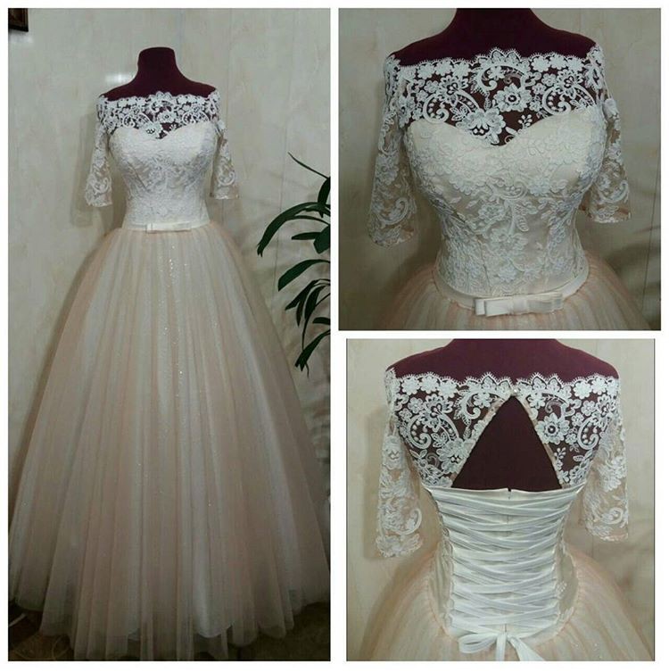 Изображение Цветное свадебное платье с рукавами Андреа