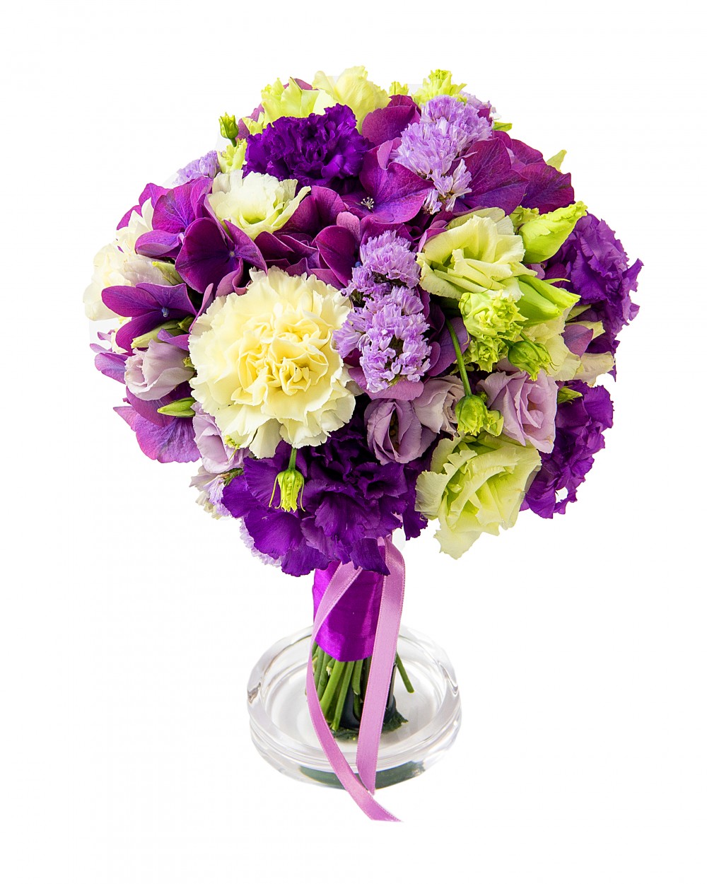 Изображение Свадебный букет шаровидный под фиолетовую стилистику свадьбы. Собираем букеты под вашу стилистику. Под цвет, тон, стиль празднования