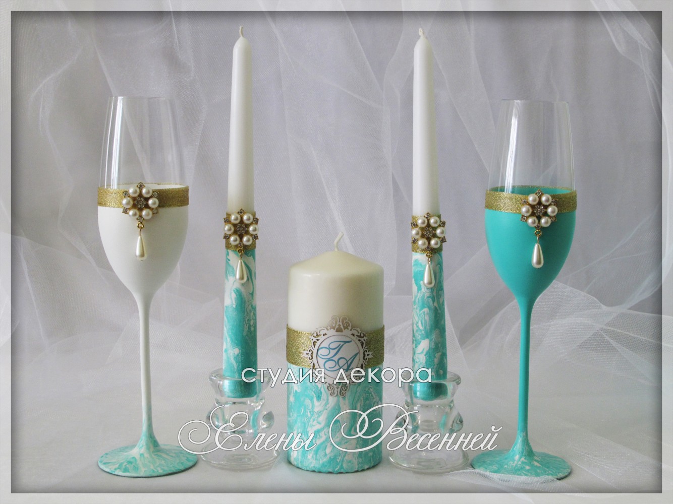 Изображение Свадебные бокалы и свечи