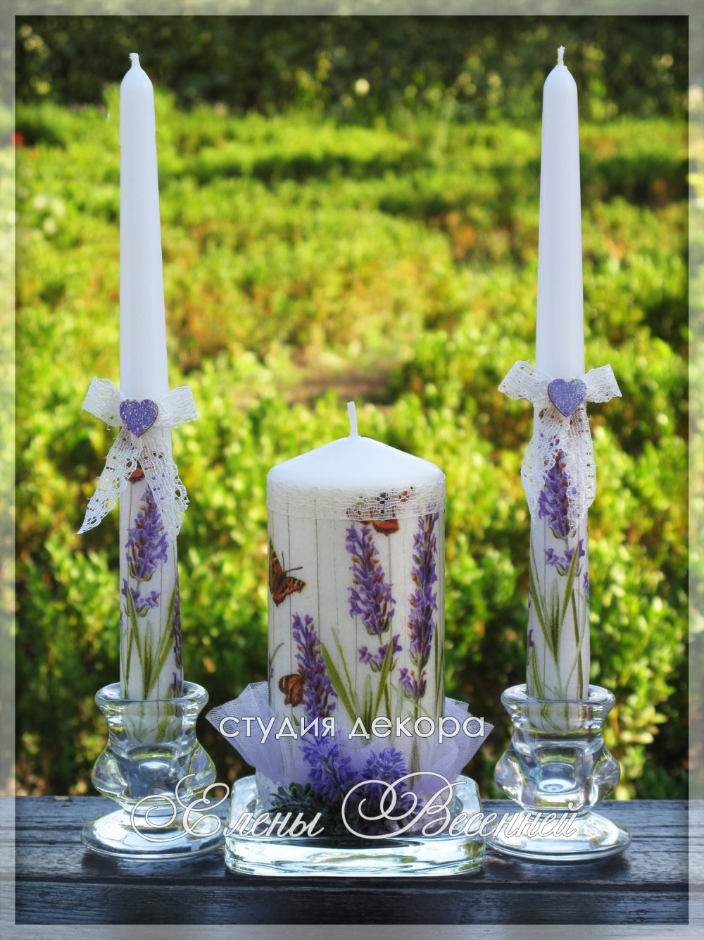 Изображение Свадебные свечи с лавандой